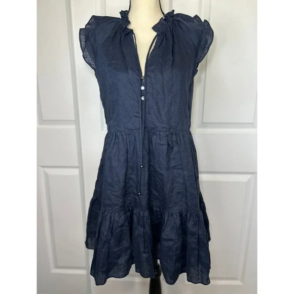 chinese dress ladies Veronica Beard Women's Zee Mini Dress - Blue - Size 4 main image 0